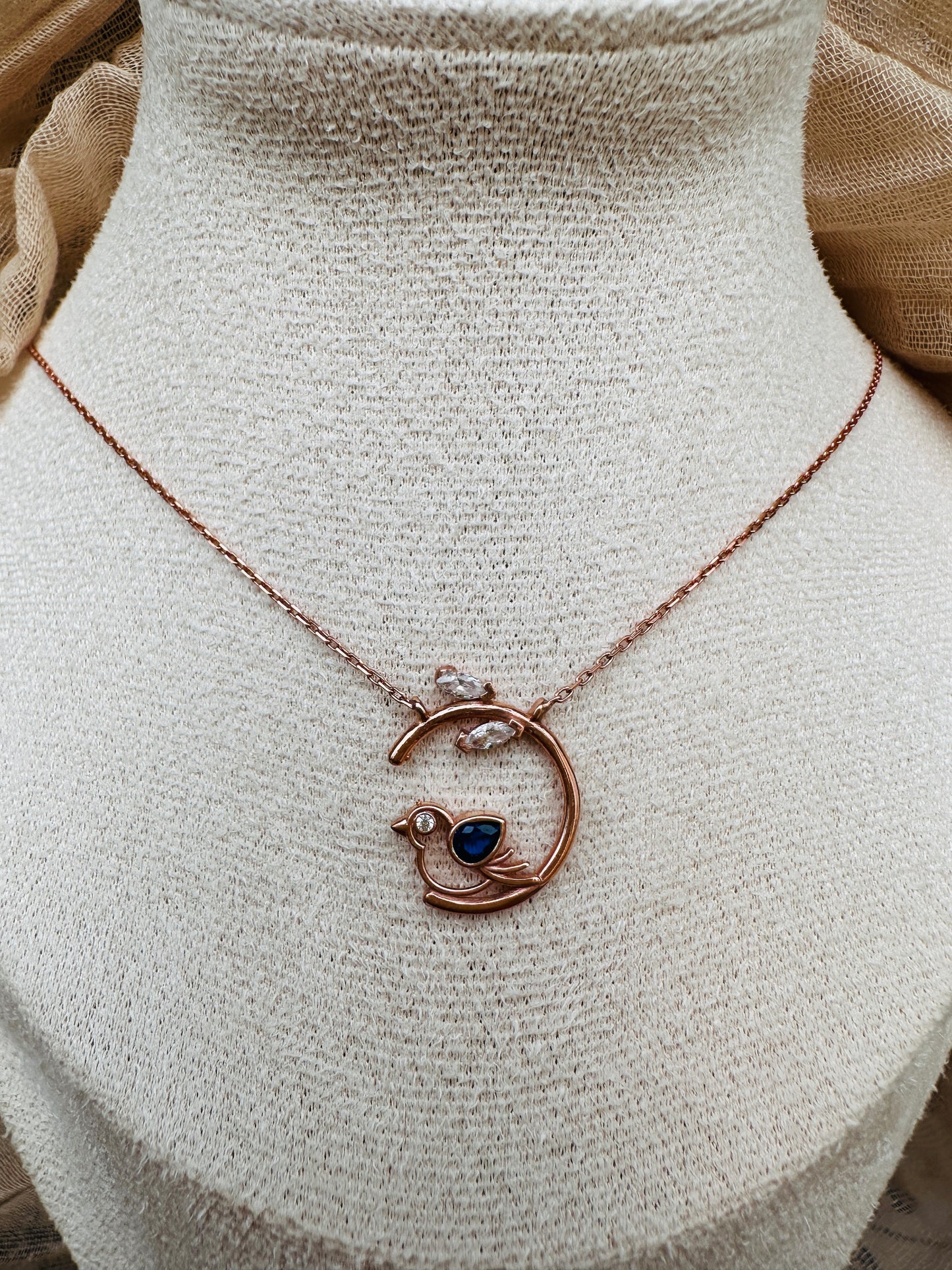 Vera Sapphire  Bird  Necklace