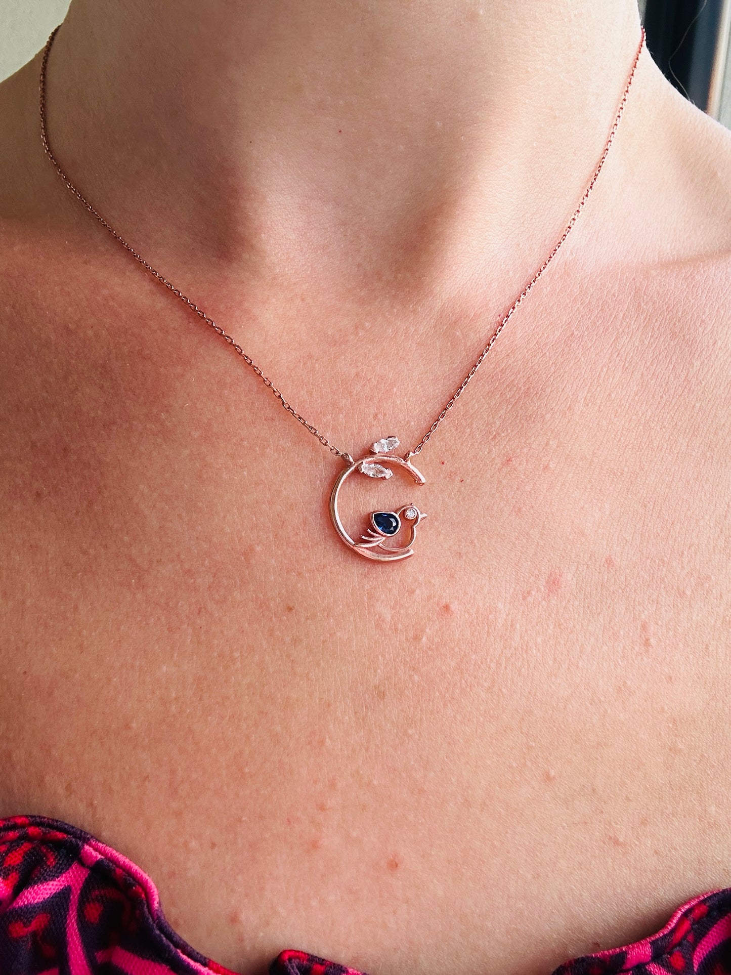 Vera Sapphire  Bird  Necklace