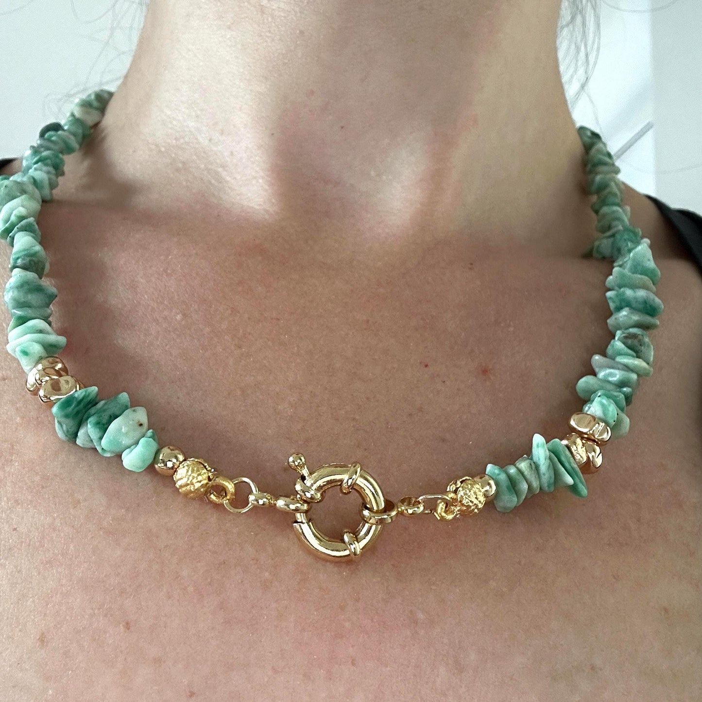 Pearl Lion Necklace: Gold Brass Pendant