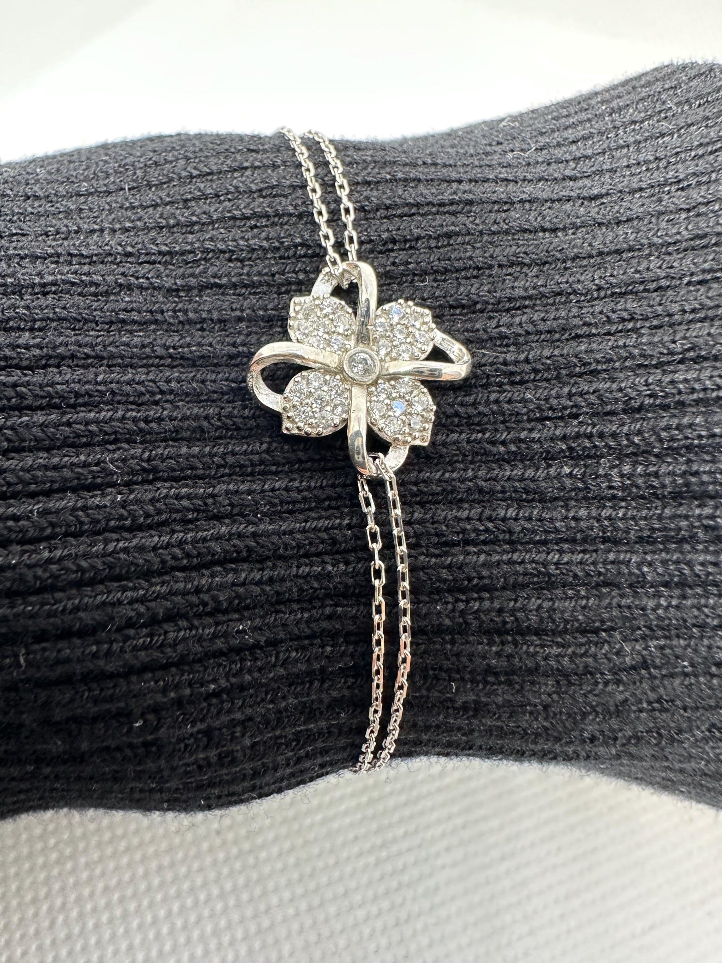 Sterling Silver Clover Bracelet
