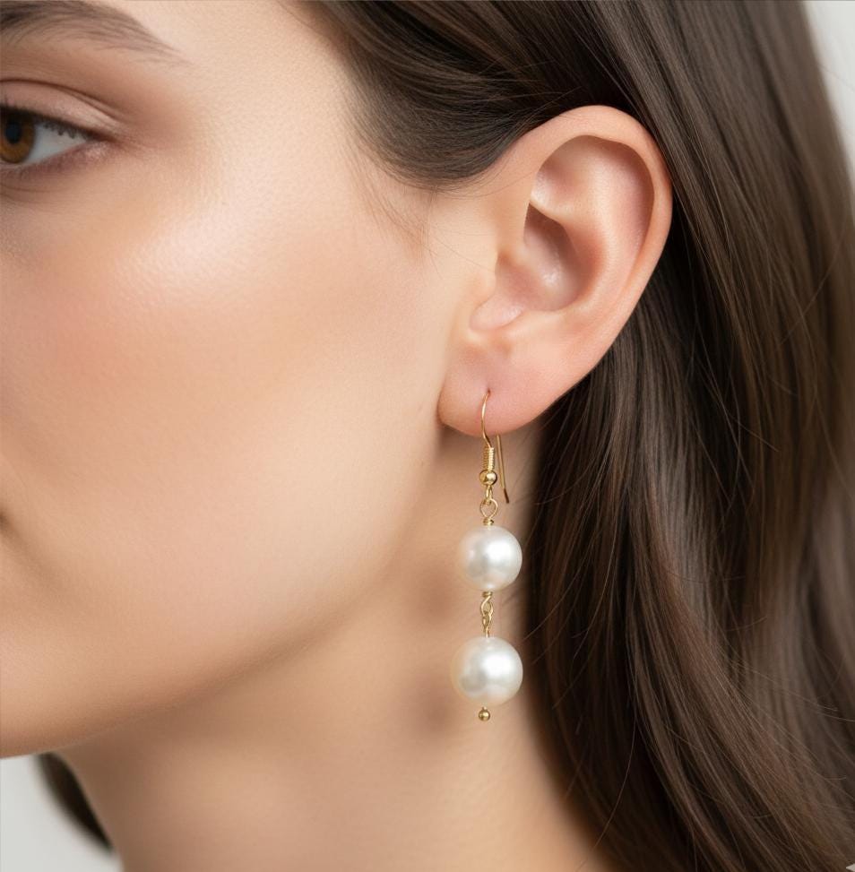Gold Vermeil White Pearl Dangle Earrings - Elegant Jewelry Gift