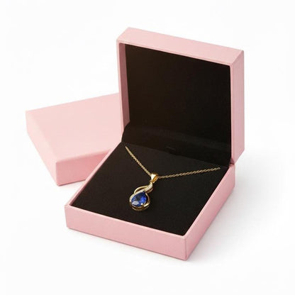 Royal Blue Gold Vermeil Sapphire Pendant - September Birthstone Necklace