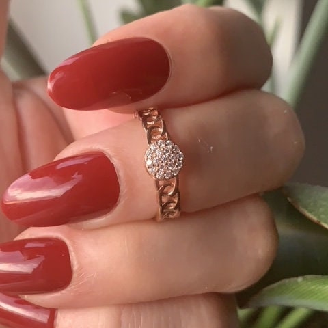 Rose Gold Sterling Silver Adjustable Ring: Boho Gift for Mom