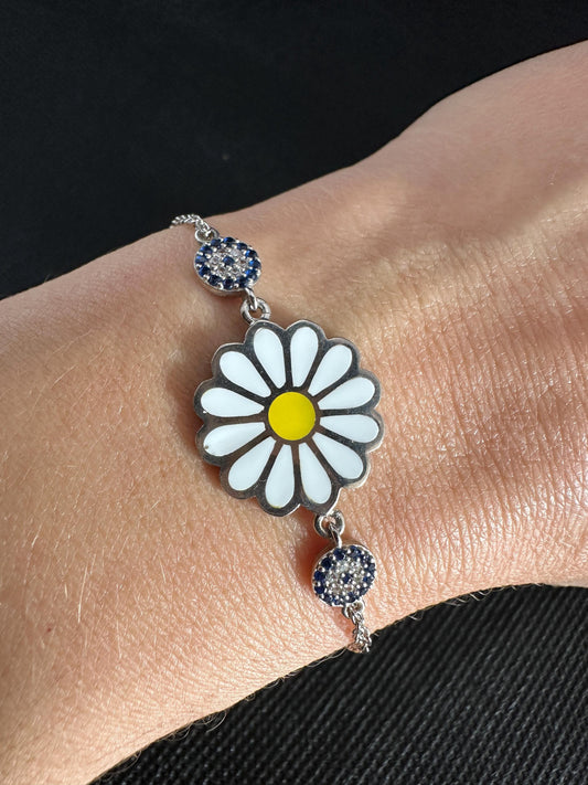Daisy's Evil Eye Sterling Silver Bracelet - Protection Jewelry Gift