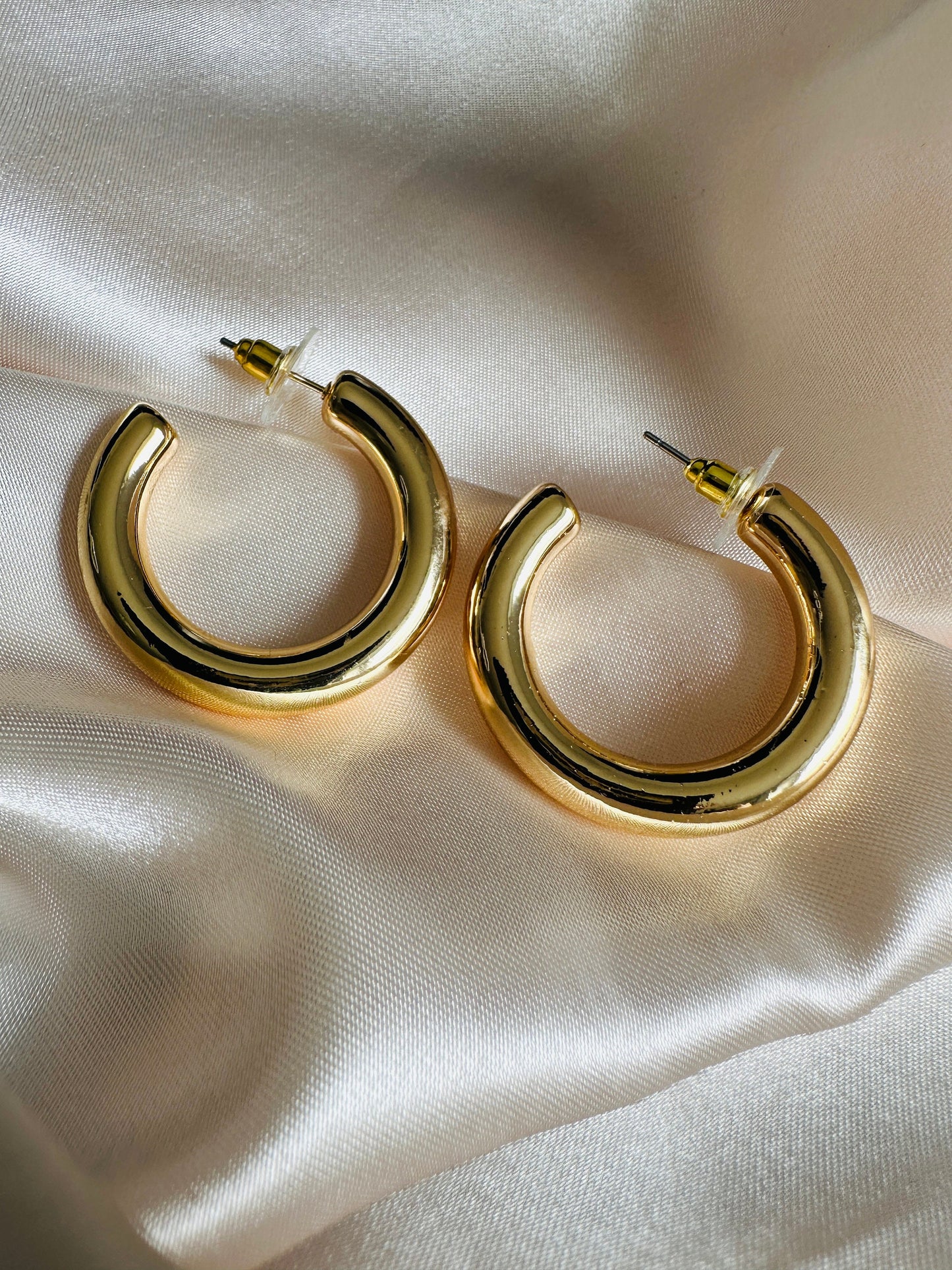Cordelia Gold Hoop Earrings: 18Ct PVD Plated Brass, 2cm