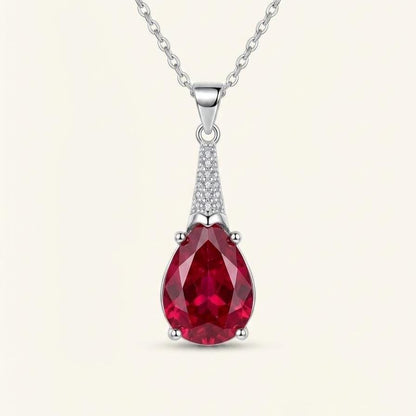 Ruby Necklace in Sterling Silver- July Birthstone Jewelry-Gift For Her