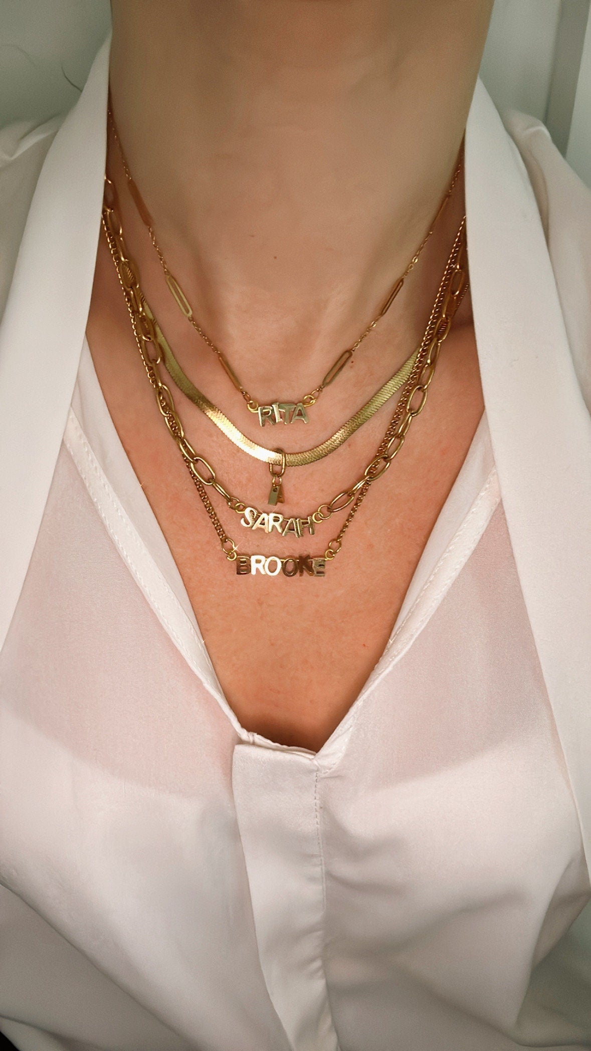Gold Personalized Name Necklace: Custom Initial Jewelry
