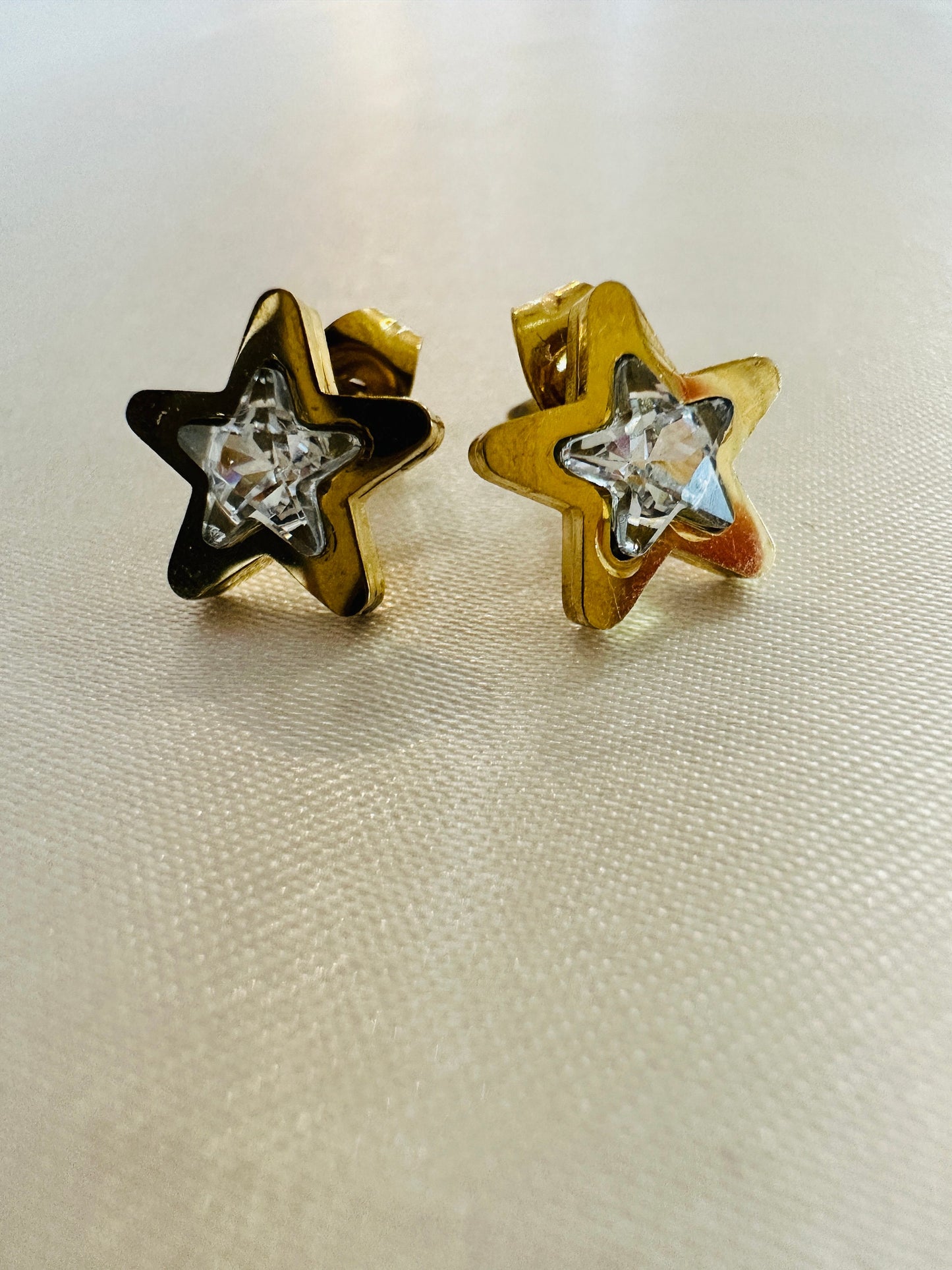Gold Star Stud Earrings: 18K Plated Stainless Steel, Hypoallergenic