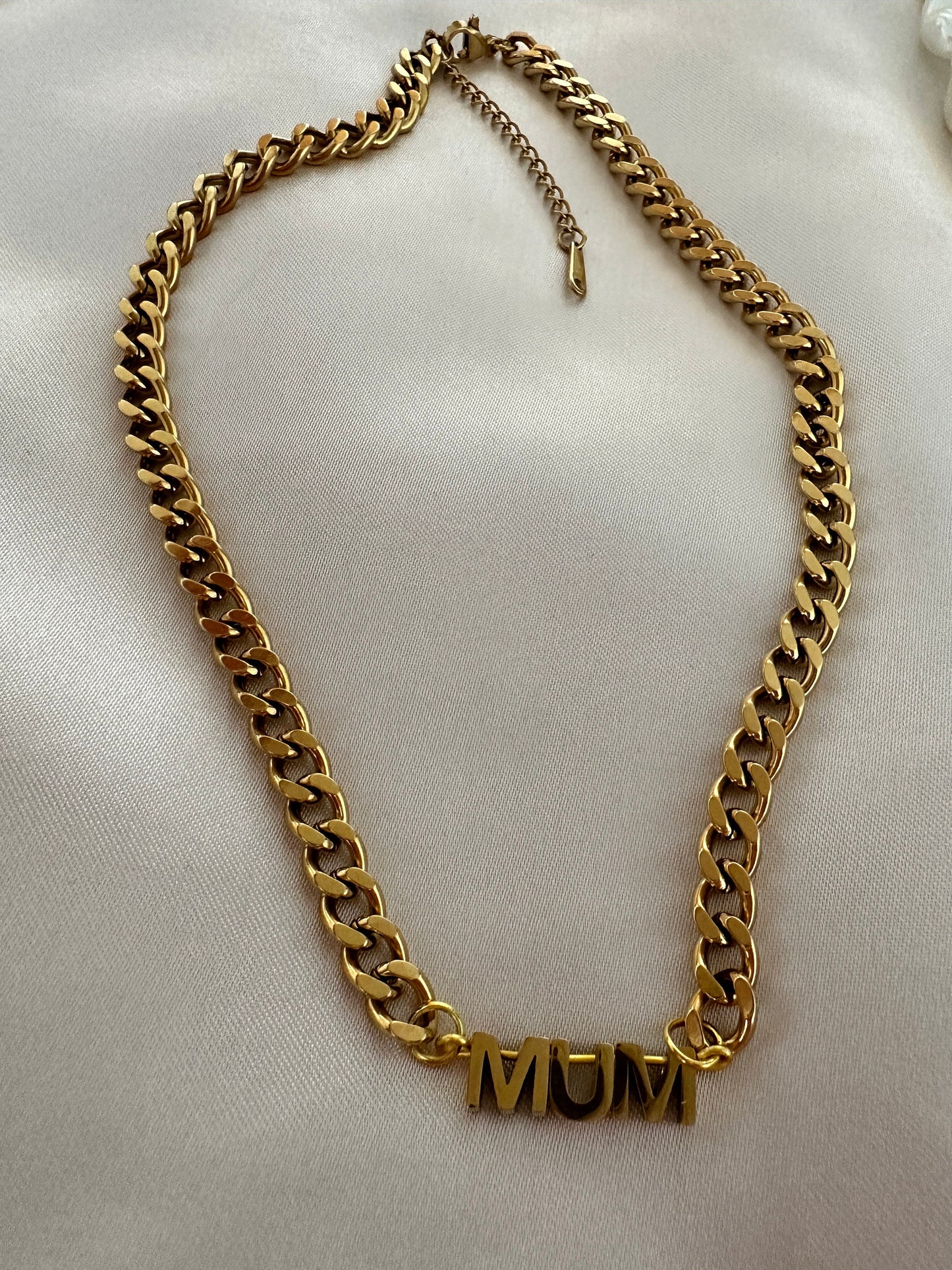 Personalized Gold Initial Necklace - Curb Chain