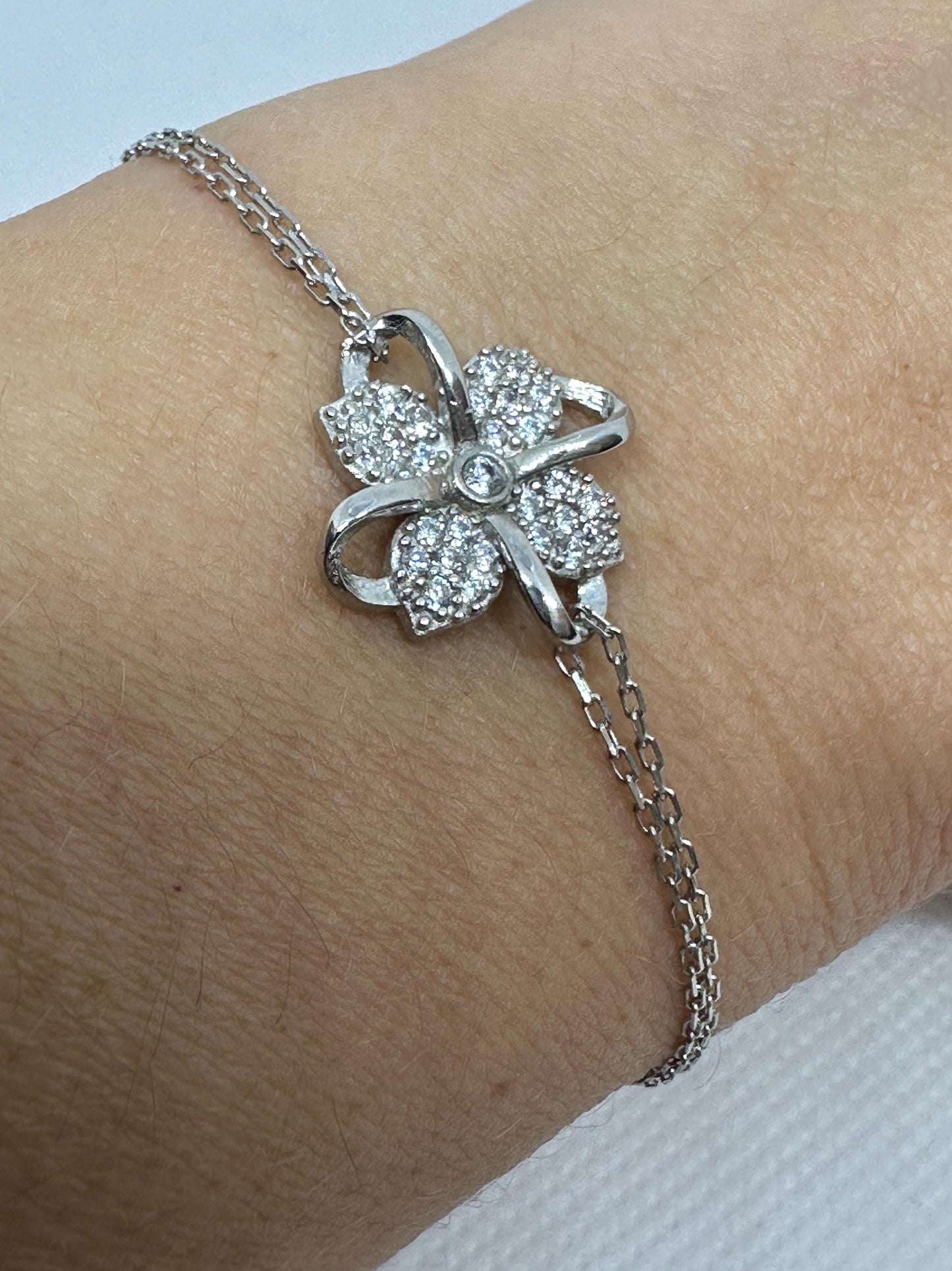 Sterling Silver Clover Bracelet