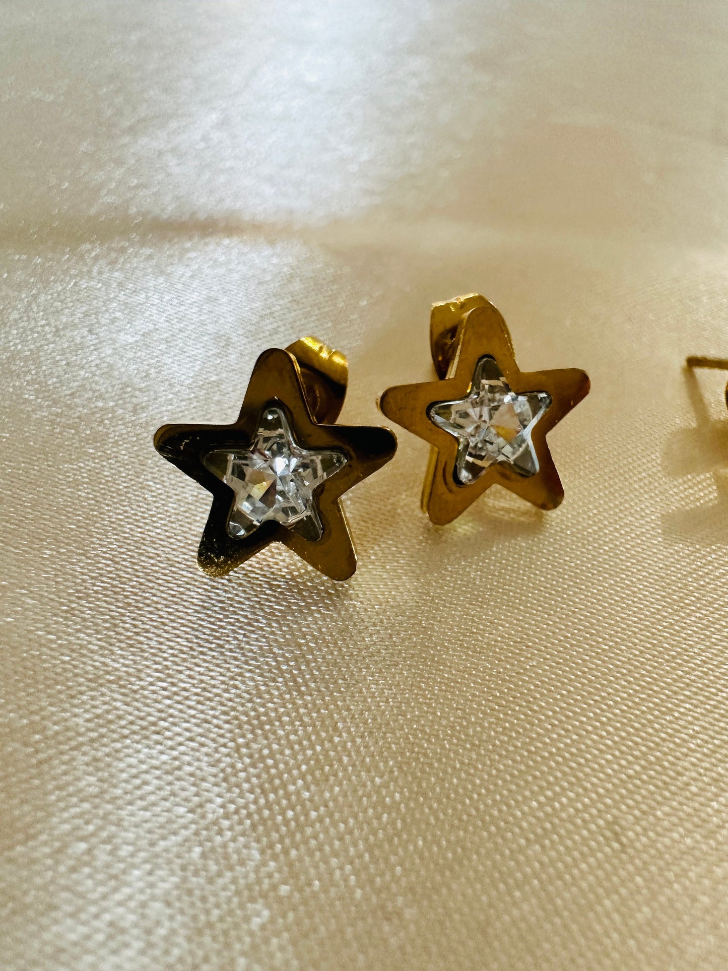 Gold Star Stud Earrings: 18K Plated Stainless Steel, Hypoallergenic