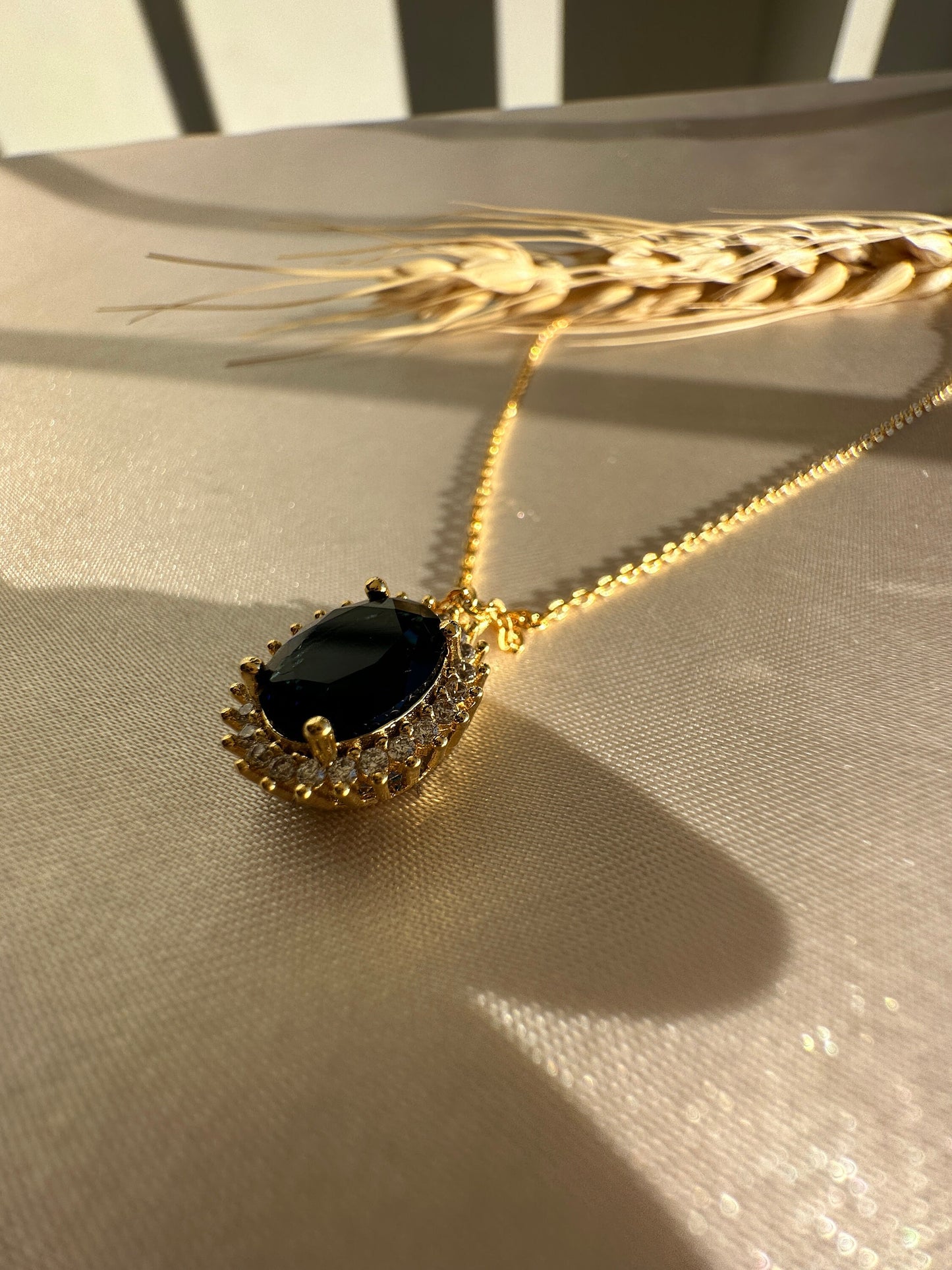 Gold Sapphire Necklace