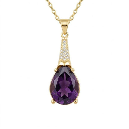 Amethyst Gold Vermeil Necklace -February Birthstone Jewelry-