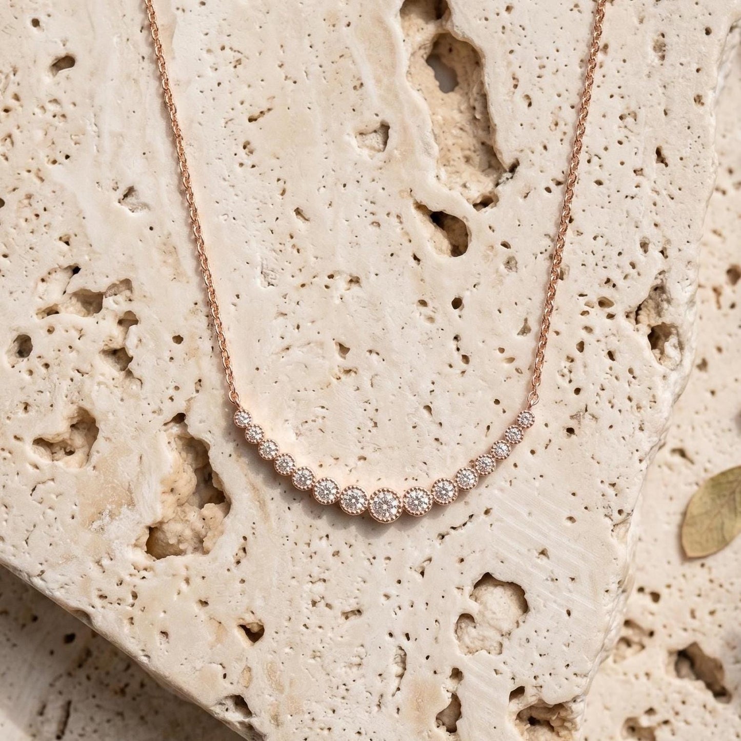 Rose Gold Waterway Necklace - Sterling Silver Zircon Pendant - Gift For Her