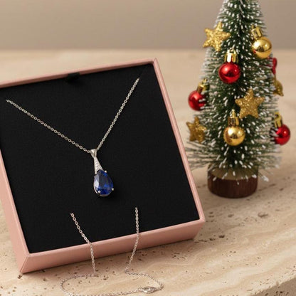 Sapphire Necklace in Sterling Silver- September Birthstone Jewelry