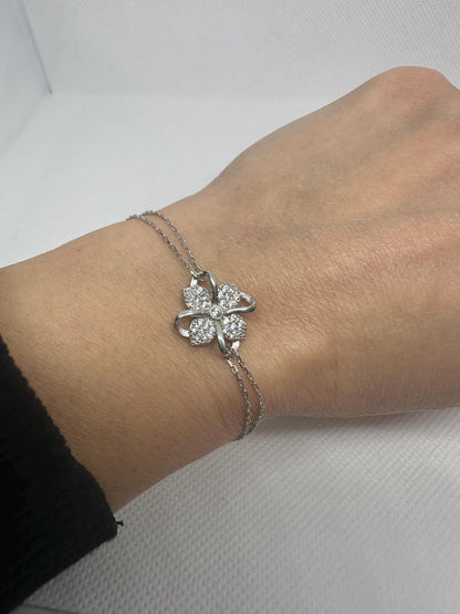 Sterling Silver Clover Bracelet -