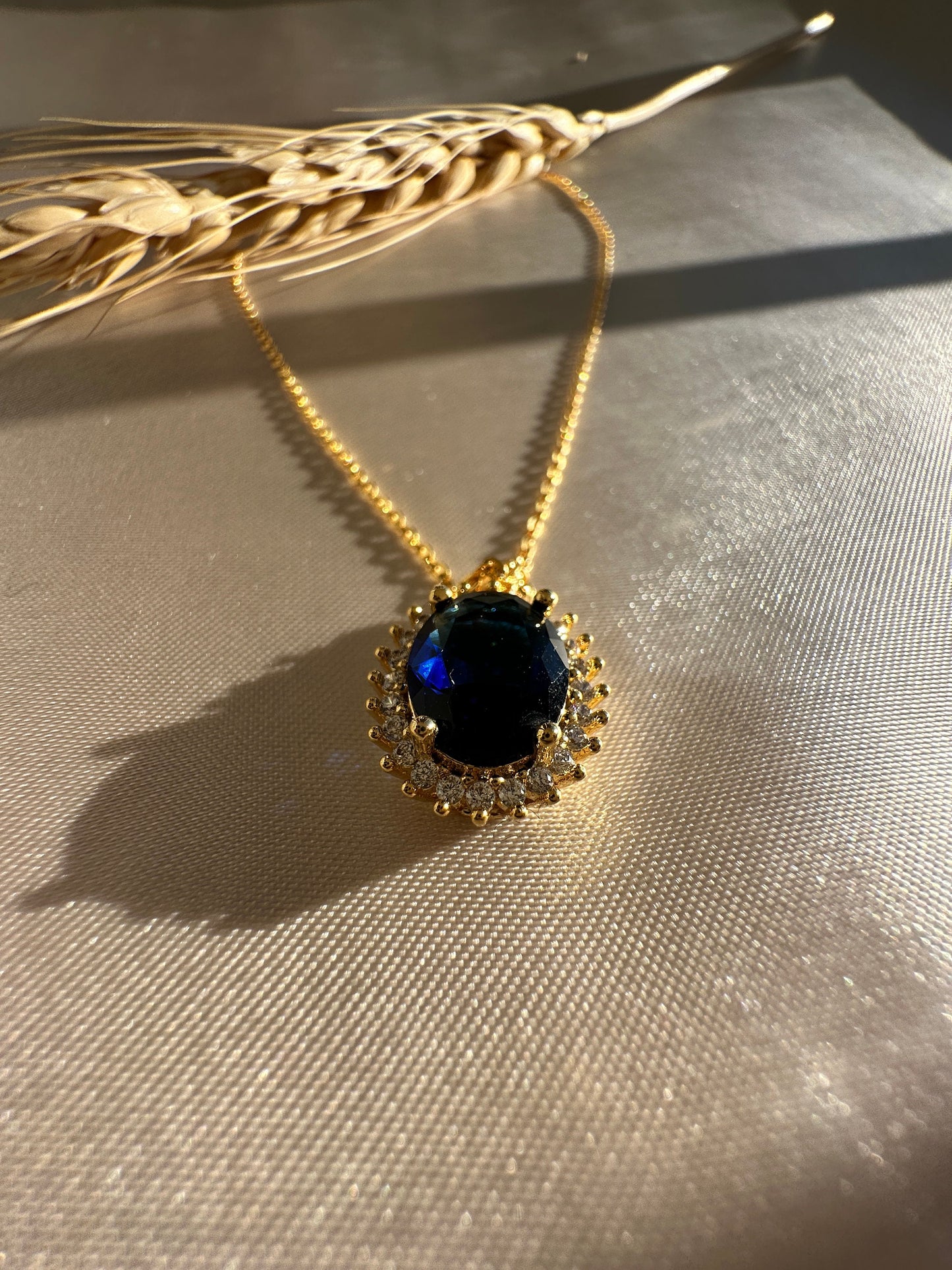 Gold Sapphire Necklace