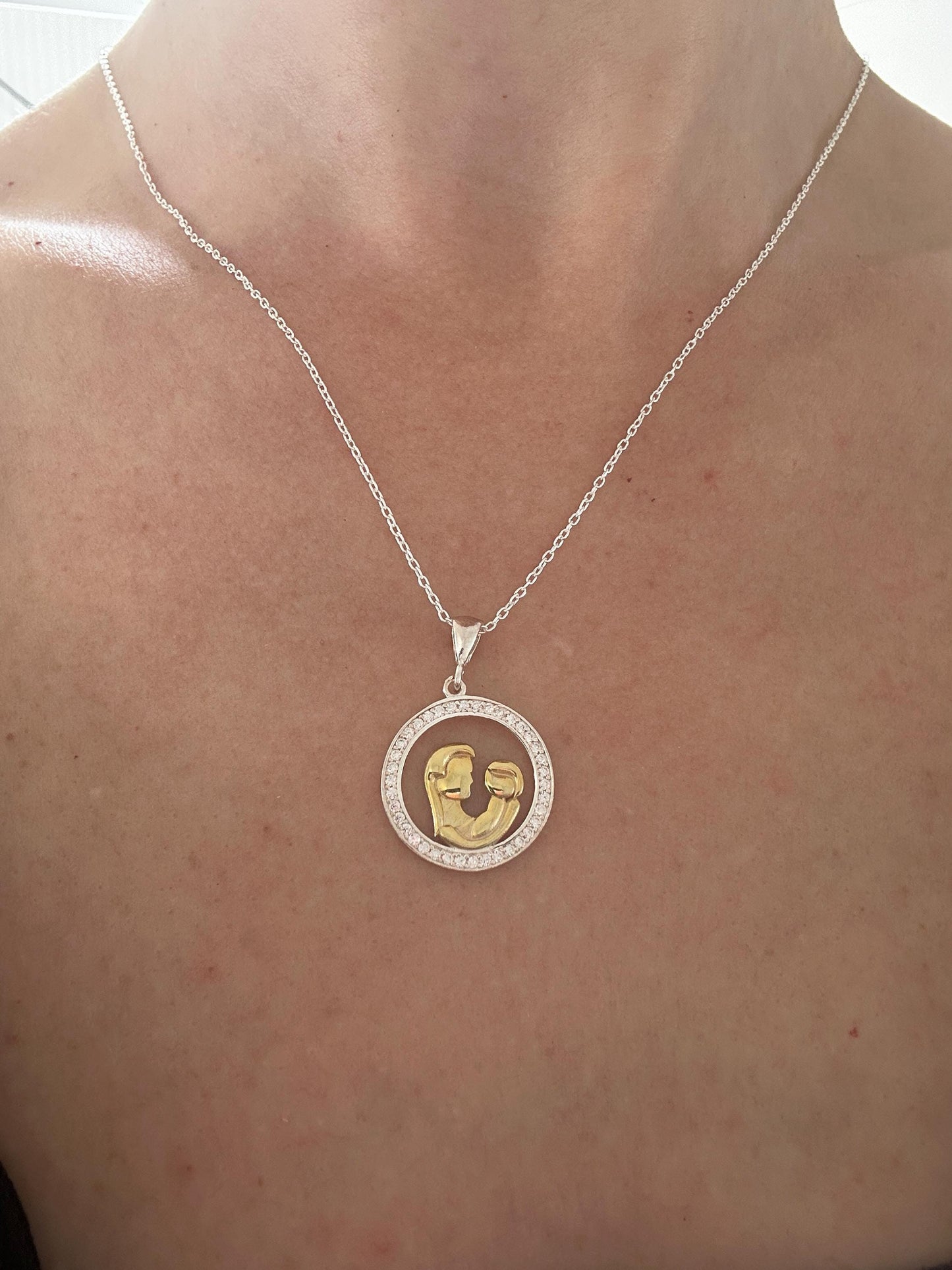 Gold Vermeil Mother-Child Necklace - Heartfelt Gift for Moms - Mother's Day