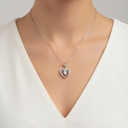 Dainty Sterling Silver Heart Necklace - Open Heart Pendant Jewelry