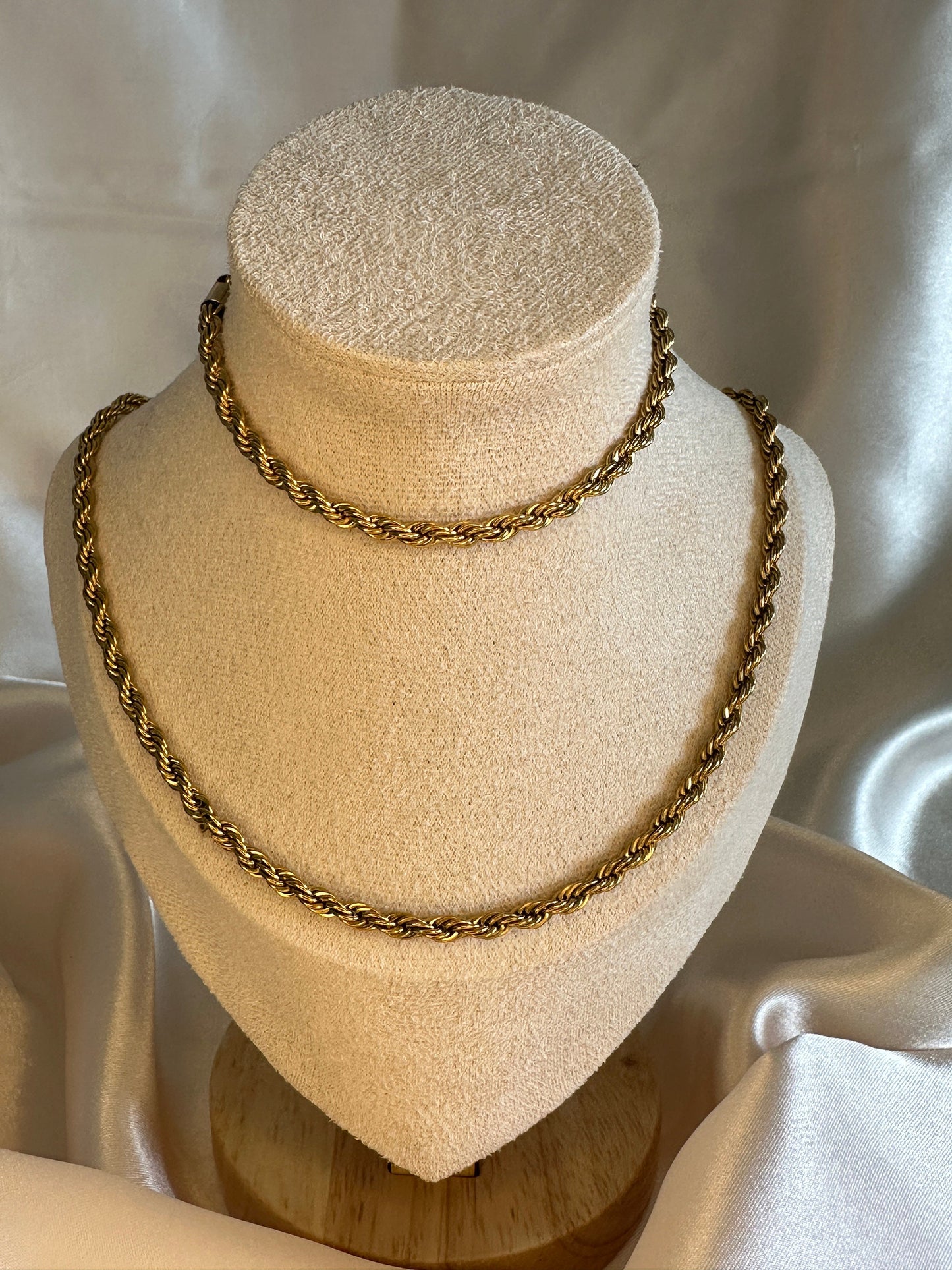 Gold Rope Chain Bracelet: 18k PVD Stainless Steel