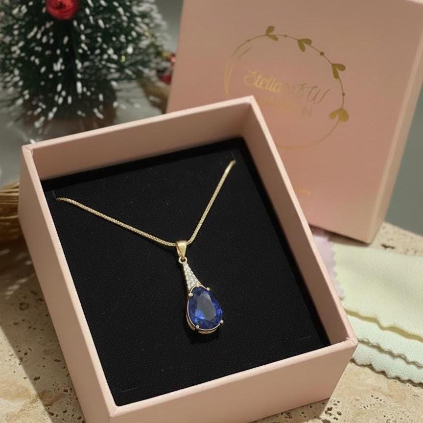 Sapphire Gold Vermeil Necklace - September Birthstone Jewelry
