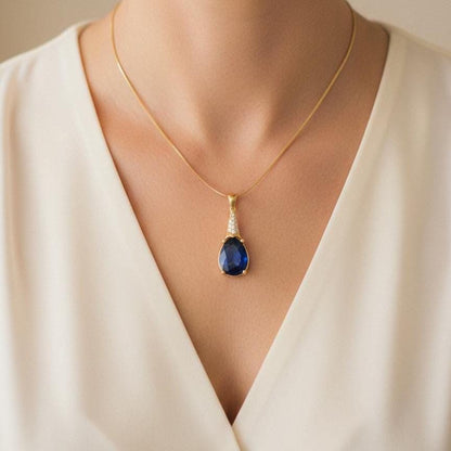 Sapphire Gold Vermeil Necklace - September Birthstone Jewelry