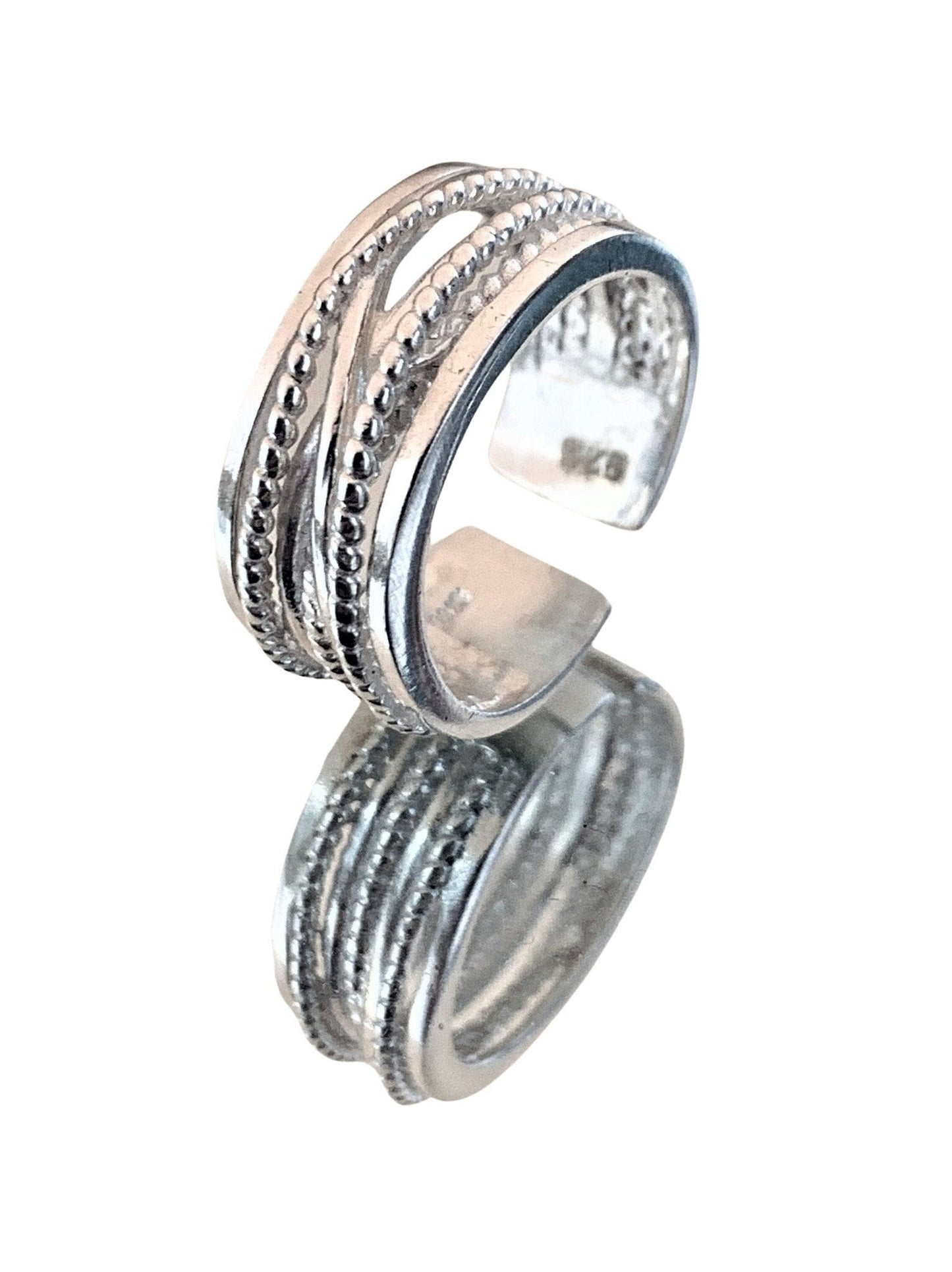 Chunky Sterling Silver Adjustable Ring – Boho Stacking Band