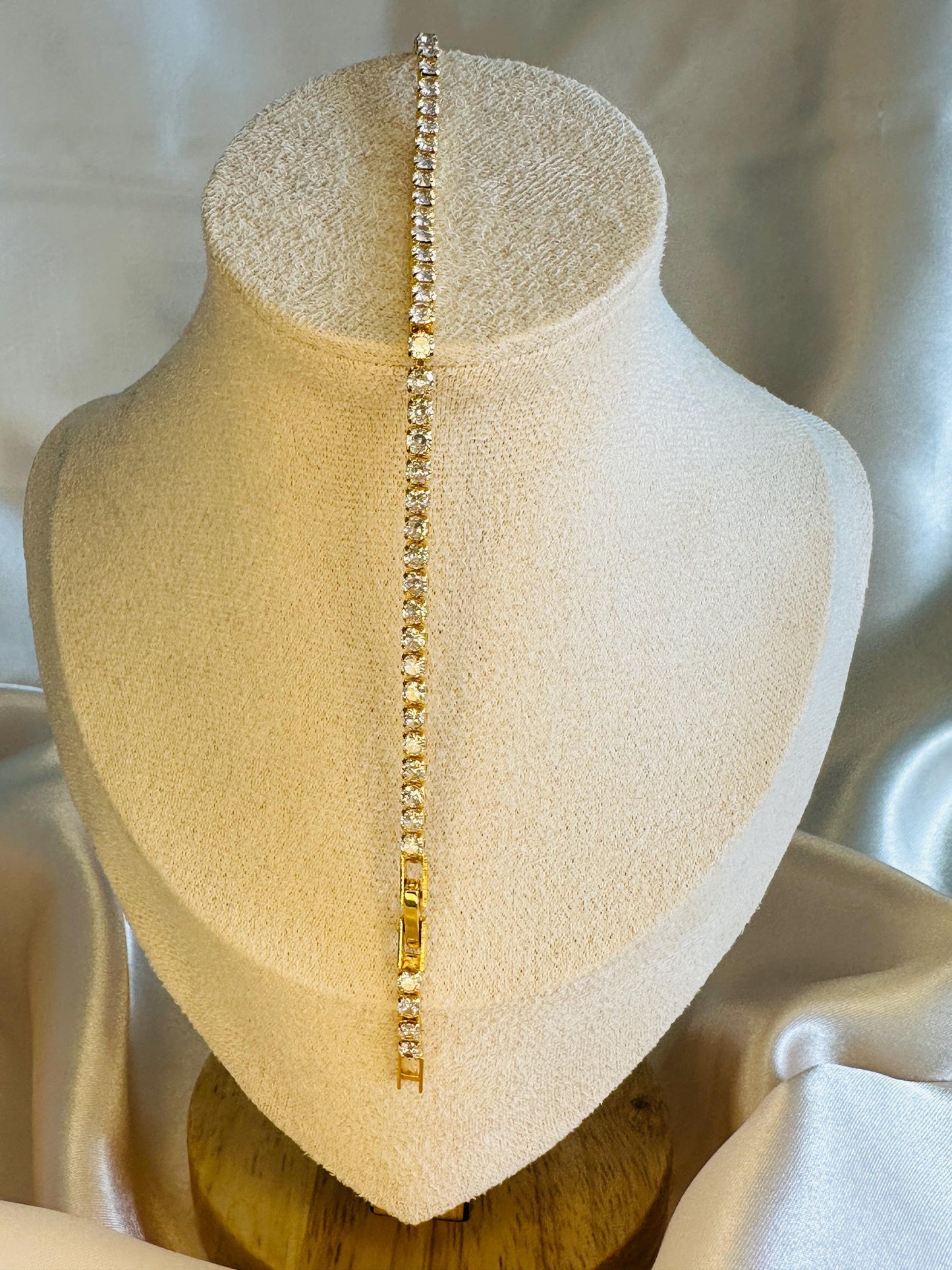 Dainty Gold Zircon Tennis Bracelet - 18Ct PVD Gold
