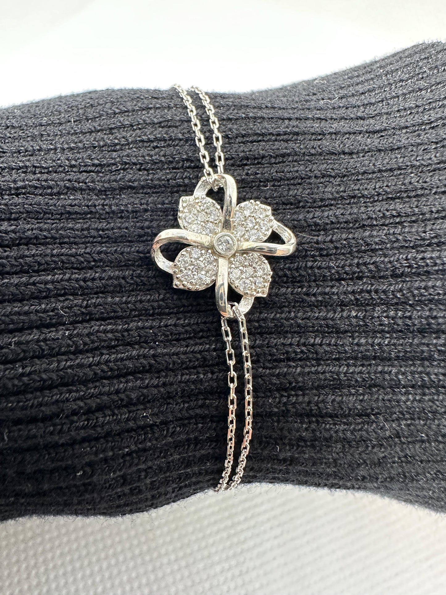 Sterling Silver Clover Bracelet