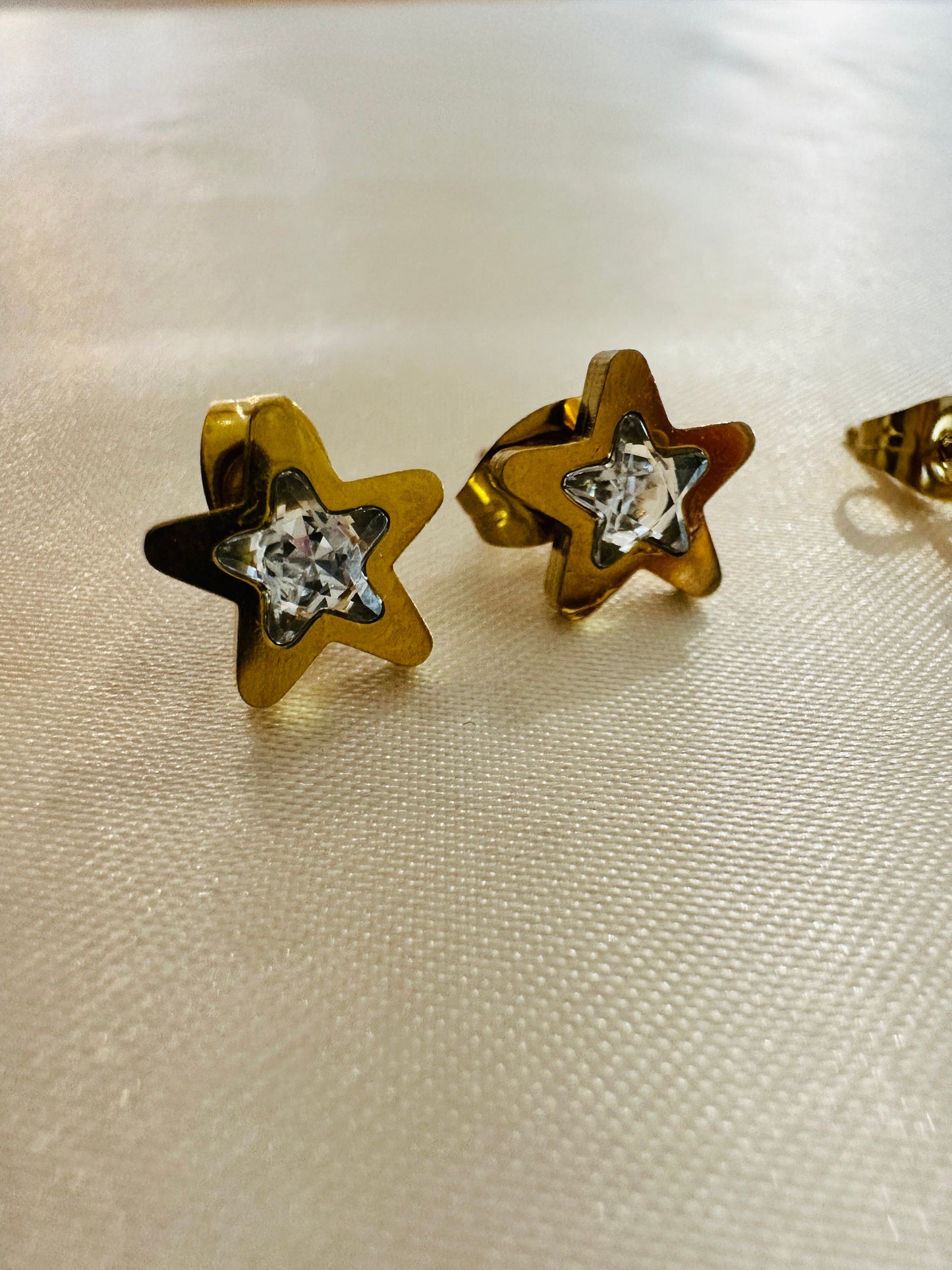 Gold Star Stud Earrings: 18K Plated Stainless Steel, Hypoallergenic