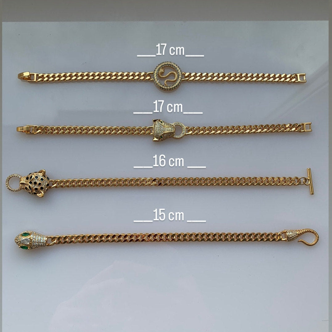 Gold Snake Bracelet: Brass Serpentia Chain Bracelet