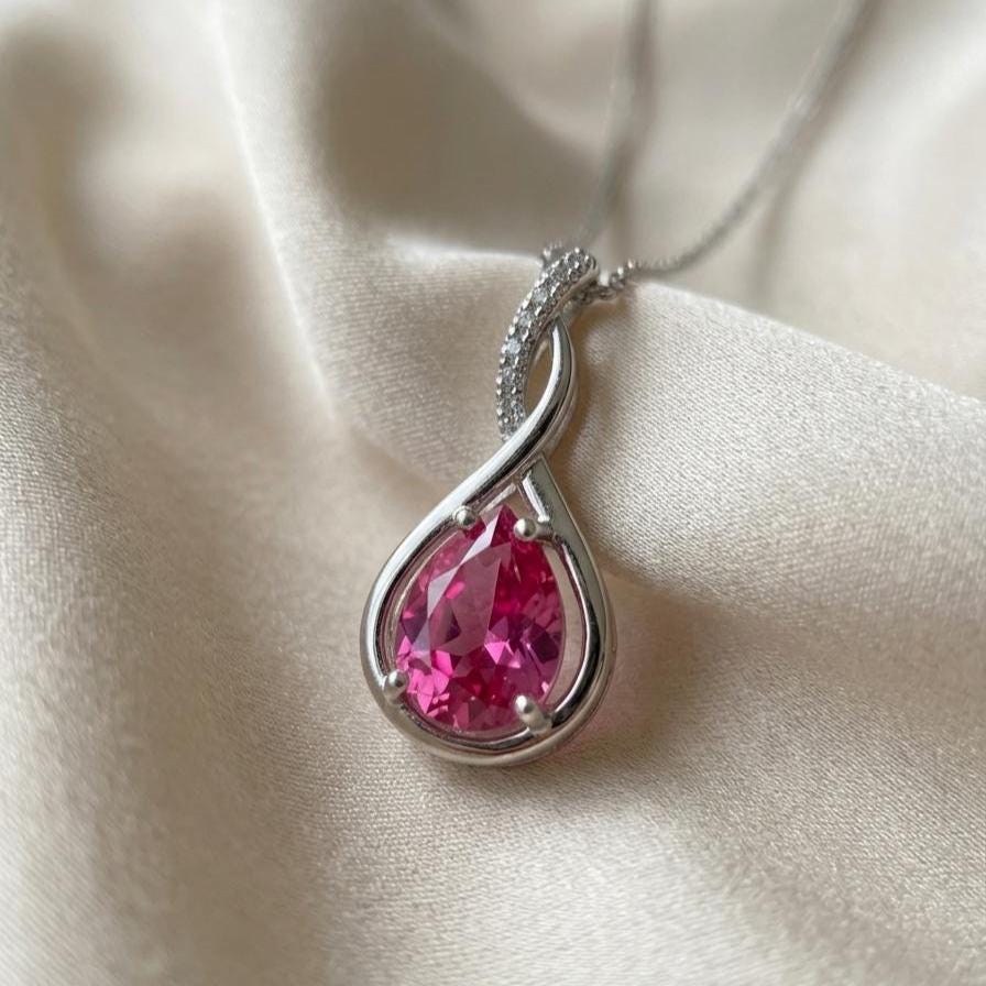 Ruby Infinity Necklace - July Birthstone Pendant - Gift For Her
