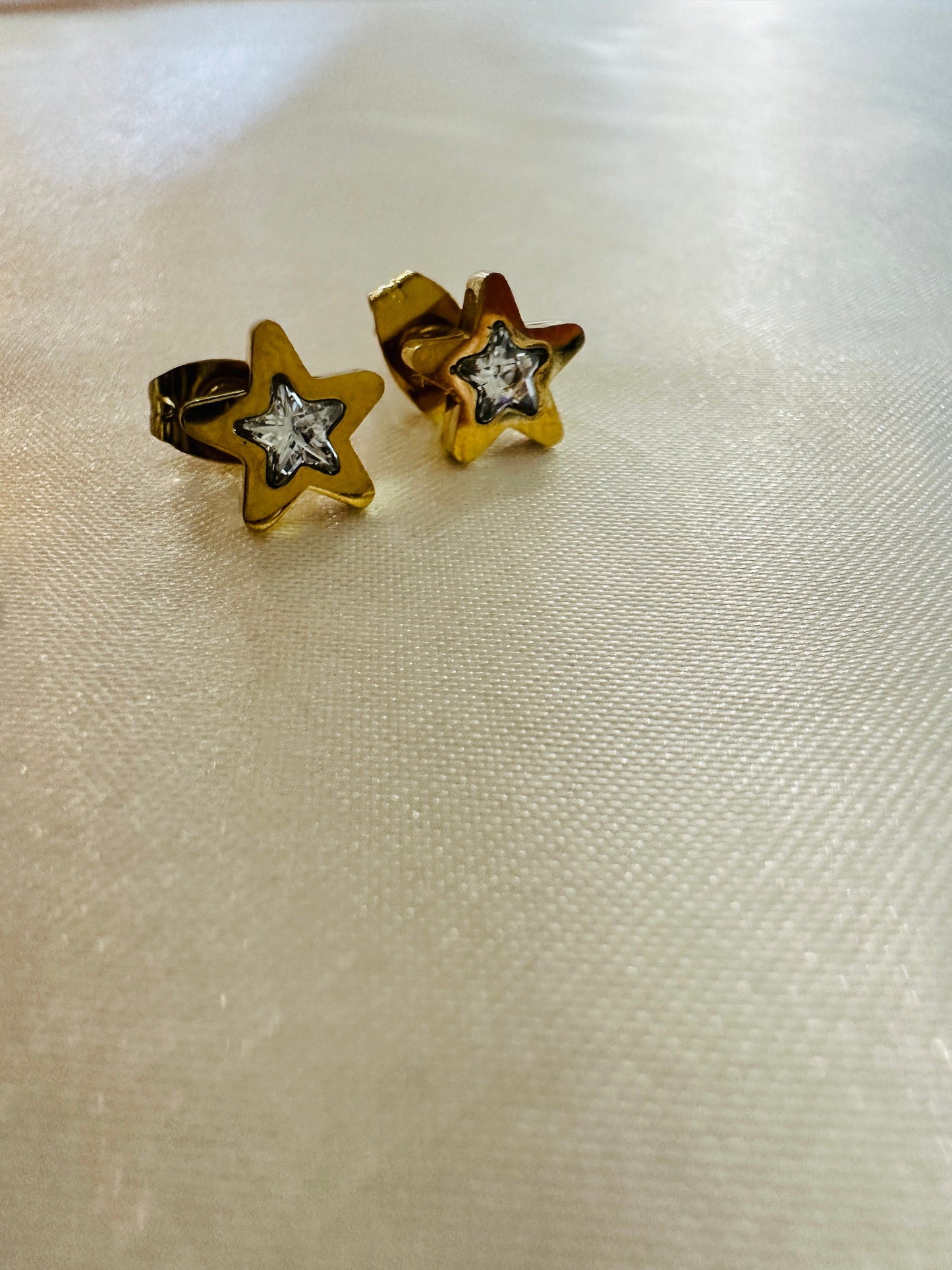 Gold Star Stud Earrings: 18K Plated Stainless Steel, Hypoallergenic