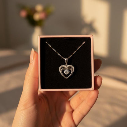 Dainty Sterling Silver Heart Necklace - Open Heart Pendant Jewelry