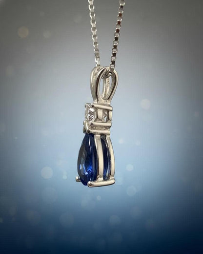 Sapphire Minimalist Necklace in 925 Sterling Silver
