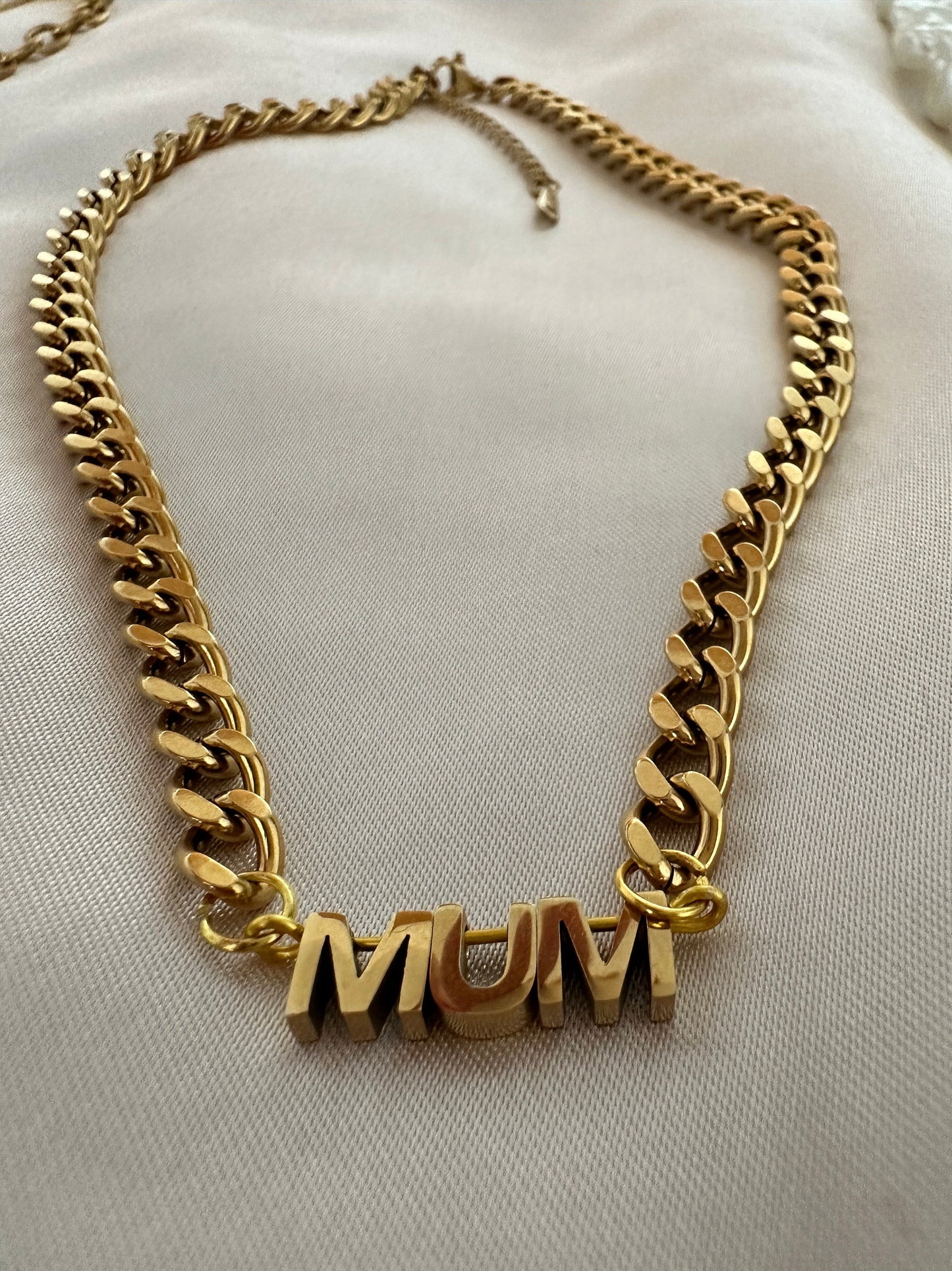 Personalized Gold Initial Necklace - Curb Chain