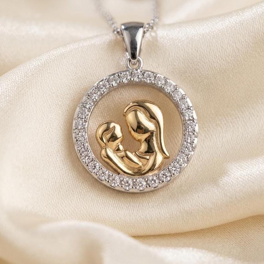 Gold Vermeil Mother-Child Necklace - Heartfelt Gift for Moms - Mother's Day