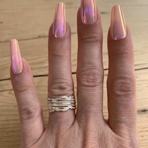 Handmade Chunky Sterling Silver Boho Ring - Adjustable Size 6-8