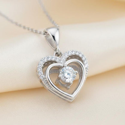 Dainty Sterling Silver Heart Necklace - Open Heart Pendant Jewelry