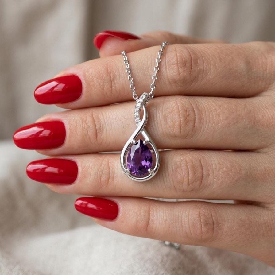 Opal Infinity Necklace - October Birthstone Pendant - Gift For Her