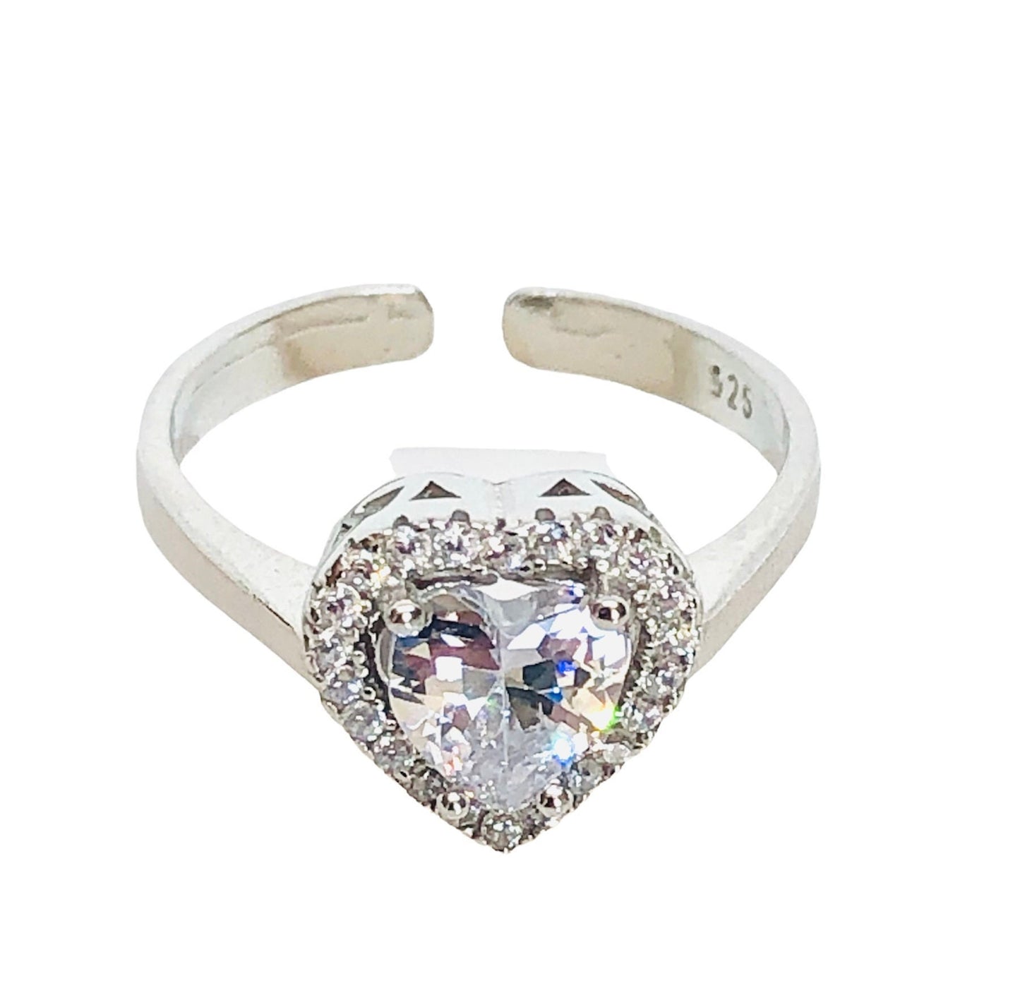 Heart Zircon Ring: 925 Sterling Silver Promise Ring