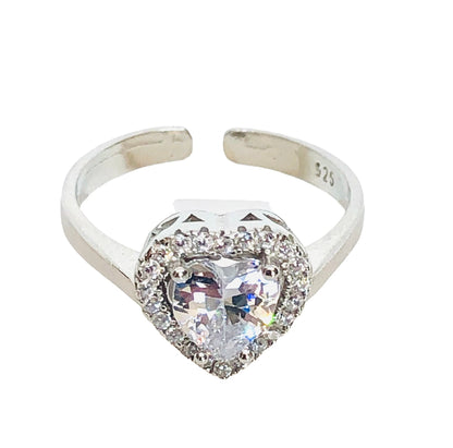 Heart Zircon Ring: 925 Sterling Silver Promise Ring