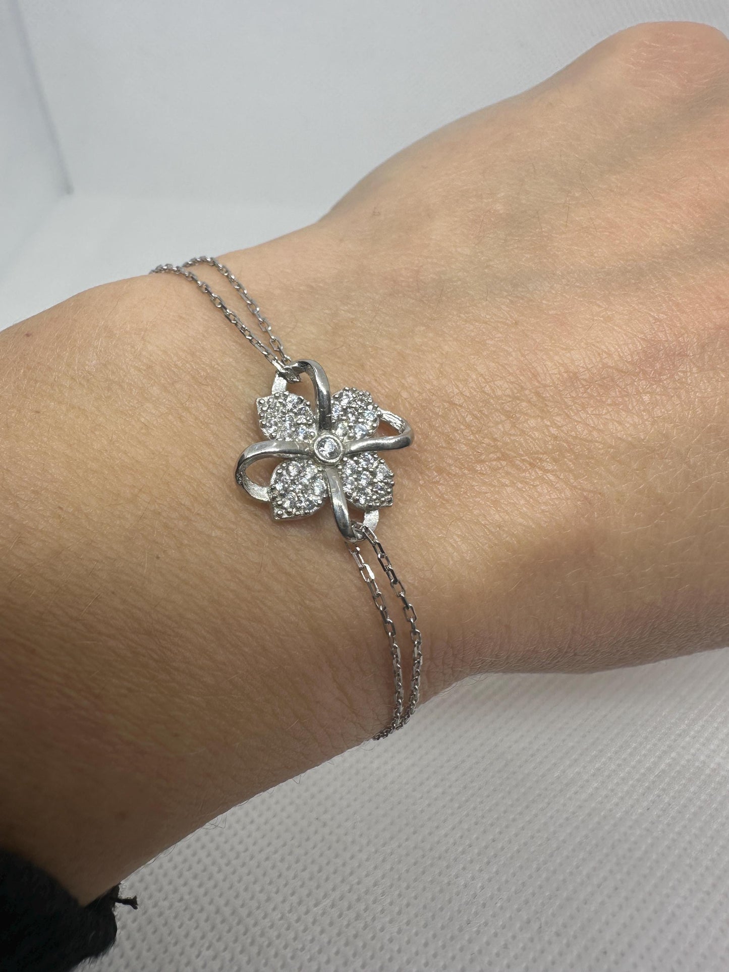 Sterling Silver Clover Bracelet