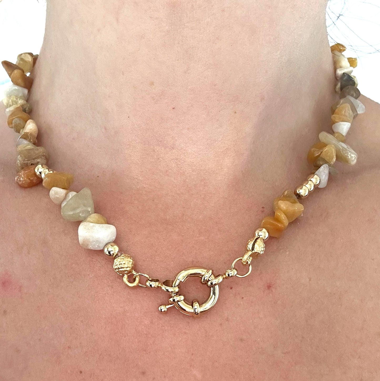 Pearl Necklace: Gold Lion Pendant, Upcycled Brass