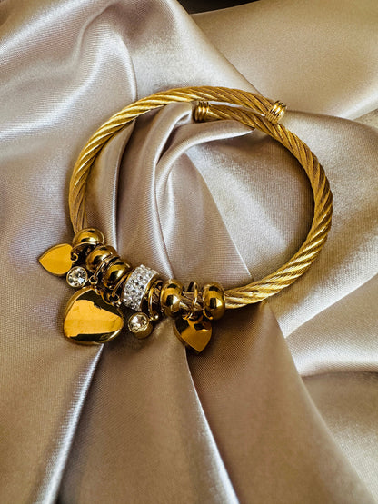 Gold Bangle -Charm Bracelet