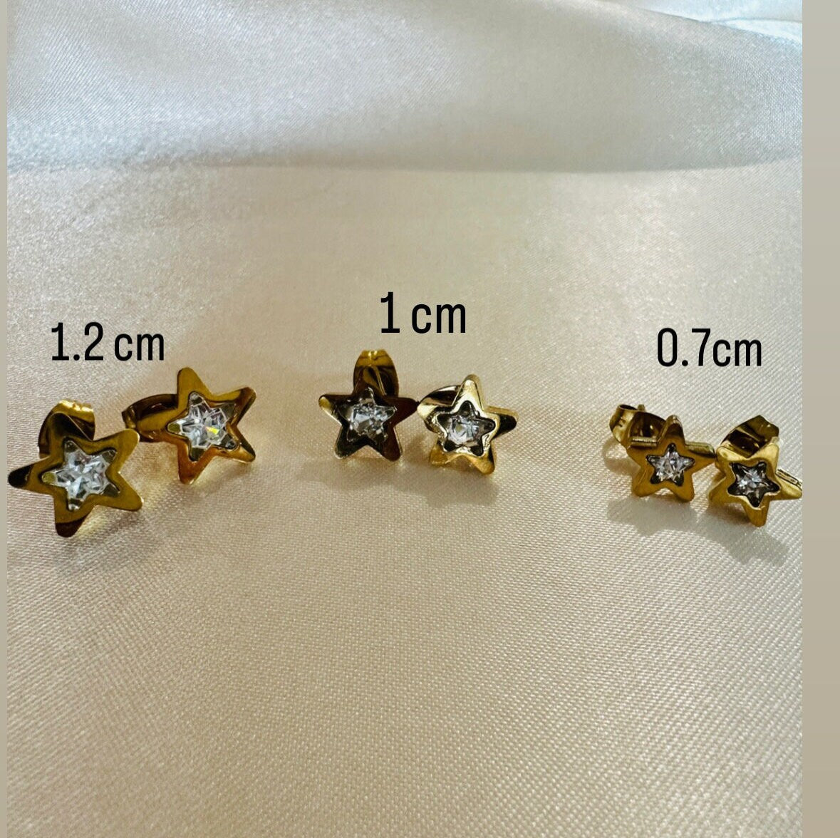 Gold Star Stud Earrings: 18K Plated Stainless Steel, Hypoallergenic
