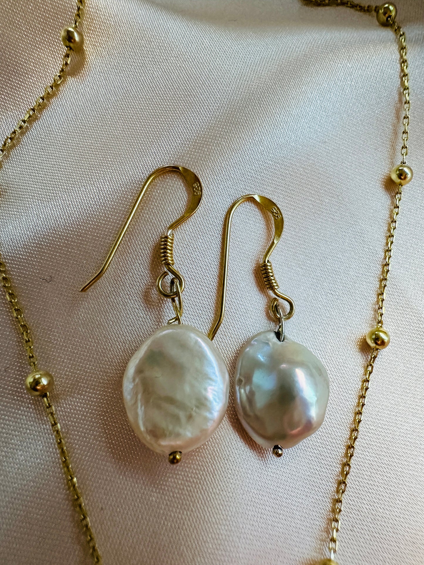 Cara Baroque Pearl Gold Necklace with earrings option