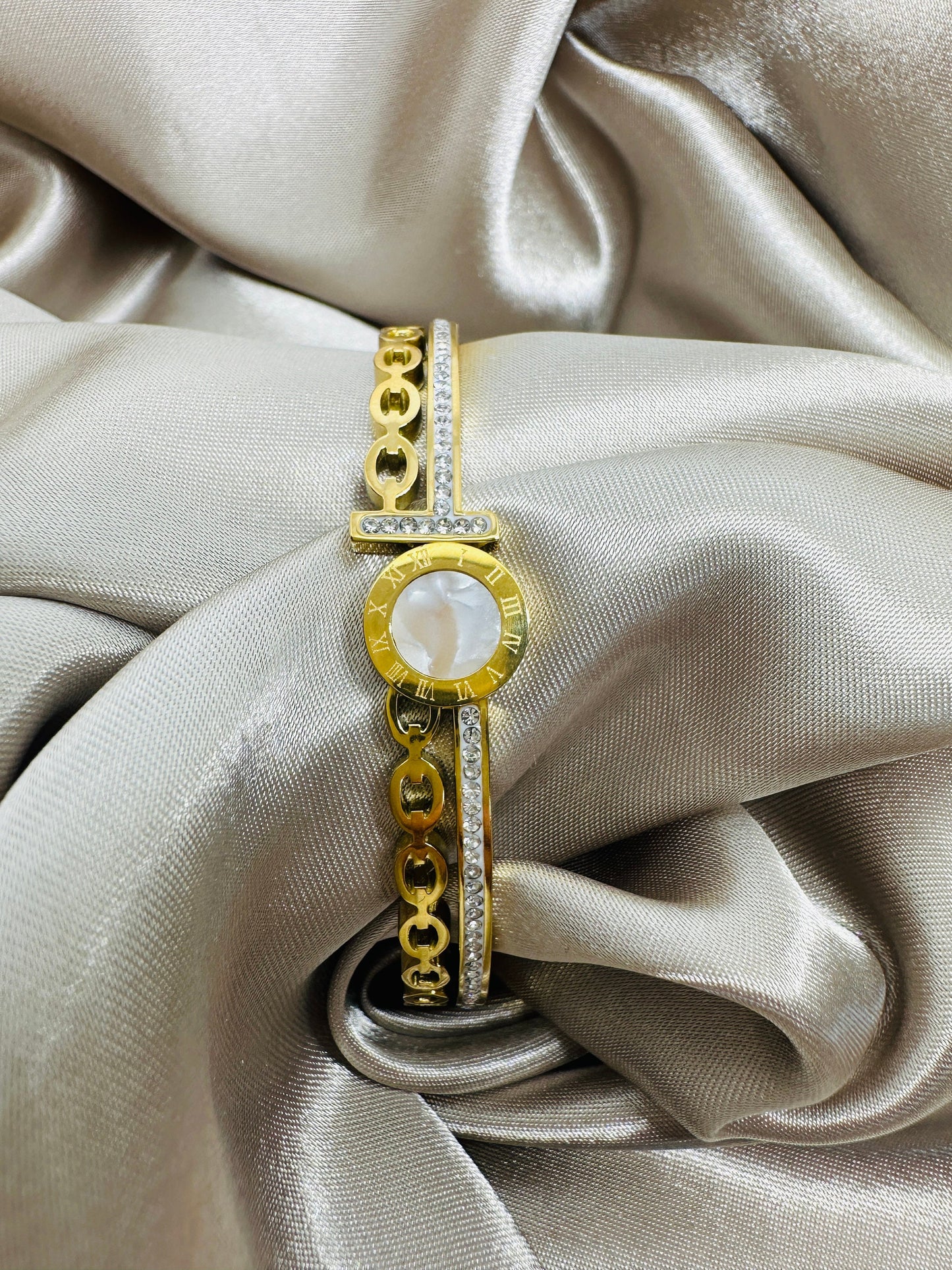 Chelsea Gold Bangle: Stainless Steel, Hypoallergenic