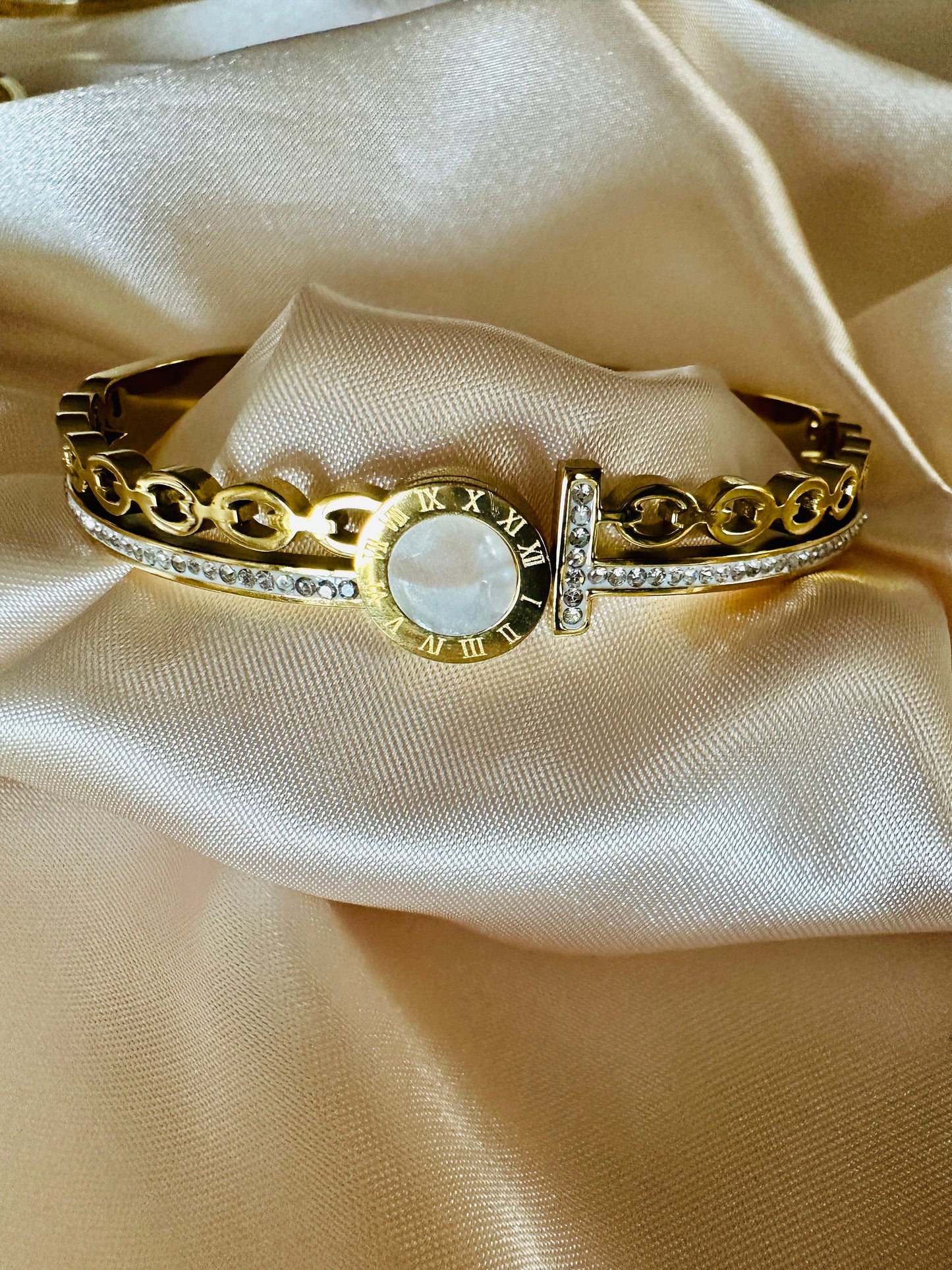 Chelsea Gold Bangle: Stainless Steel, Hypoallergenic