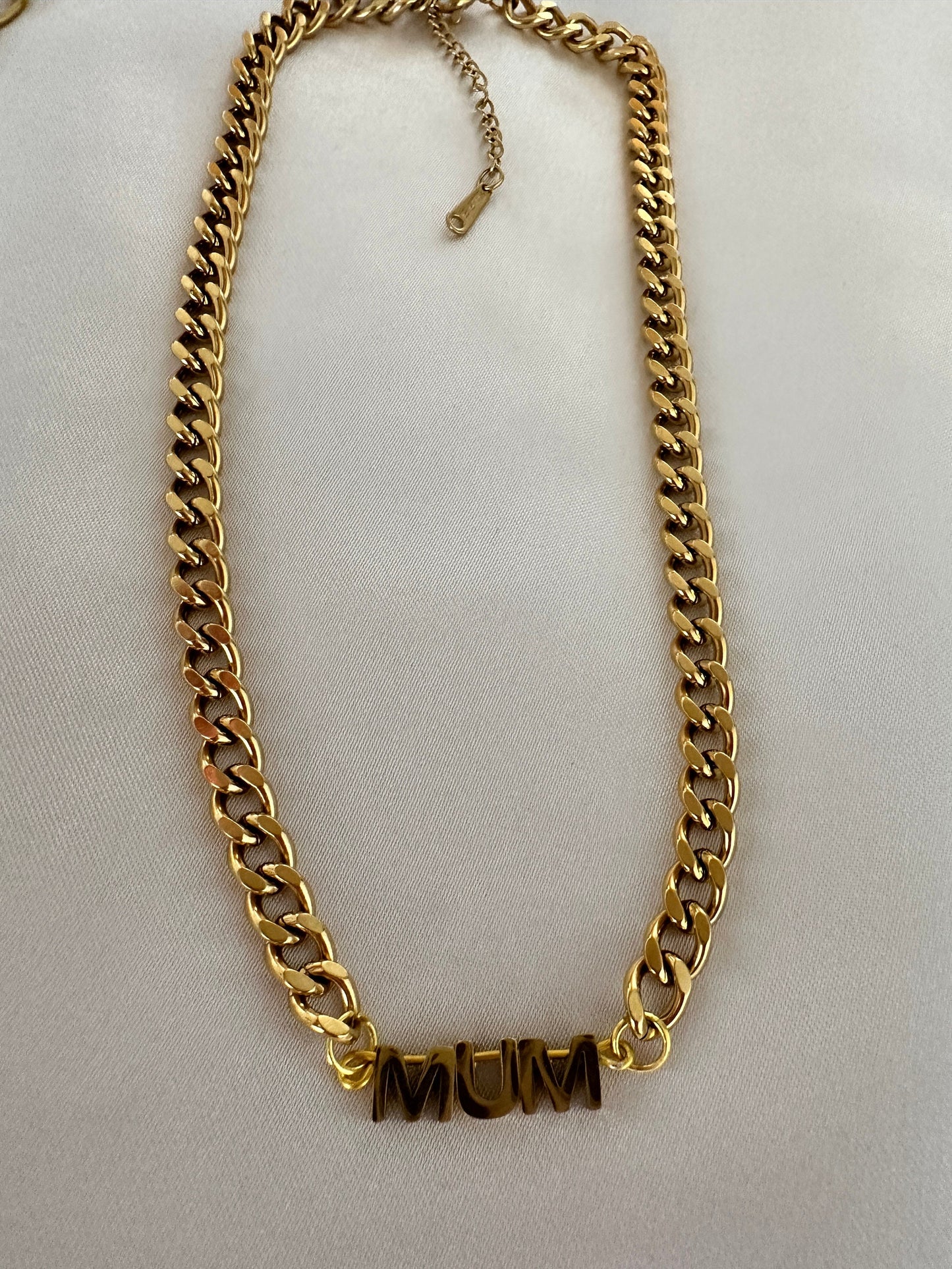 Personalized Gold Initial Necklace - Curb Chain